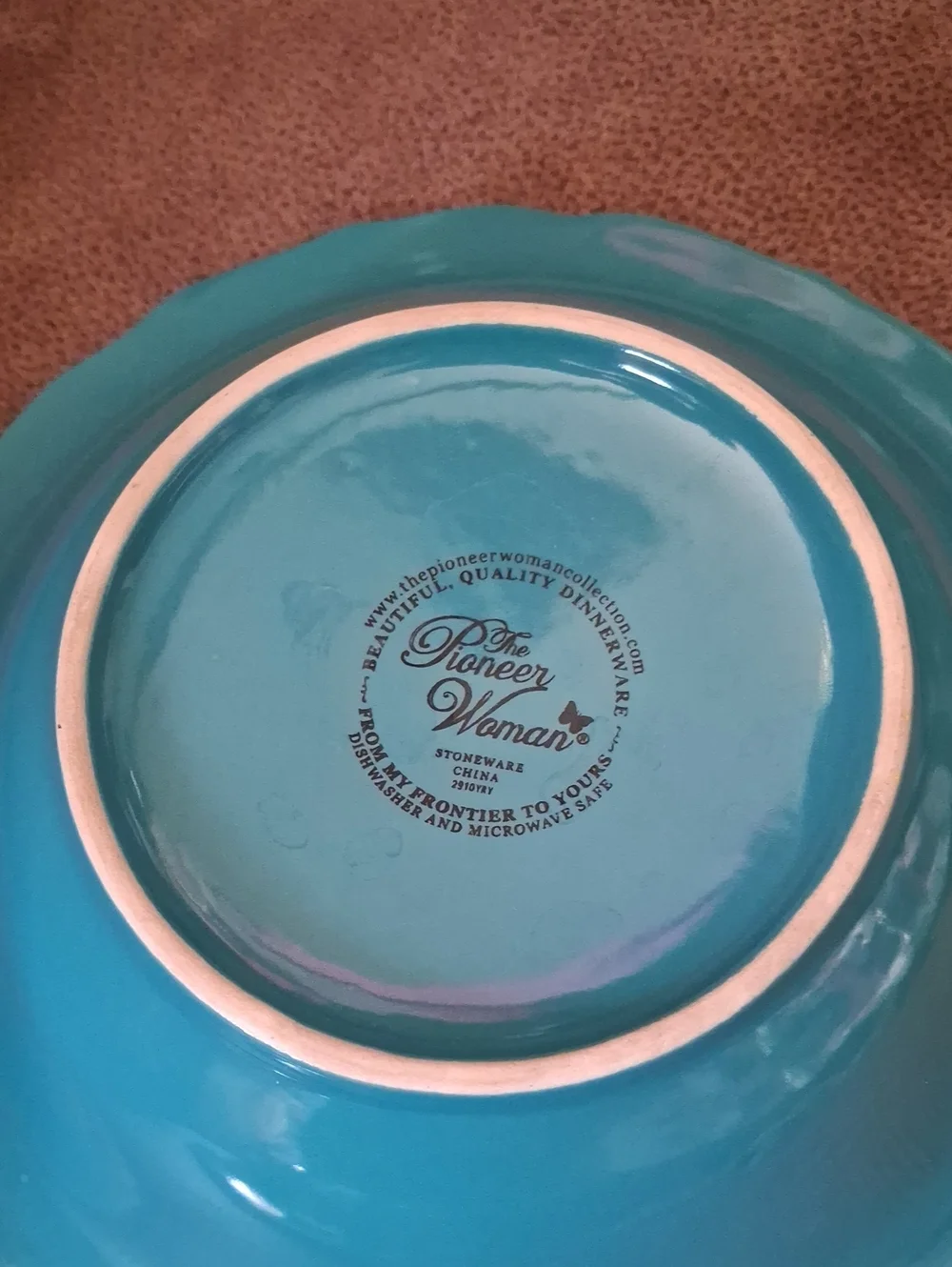 The Pioneer Woman Isabelle Teal Scalloped Stoneware Salad/Cereal Bowl